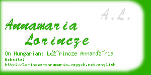 annamaria lorincze business card